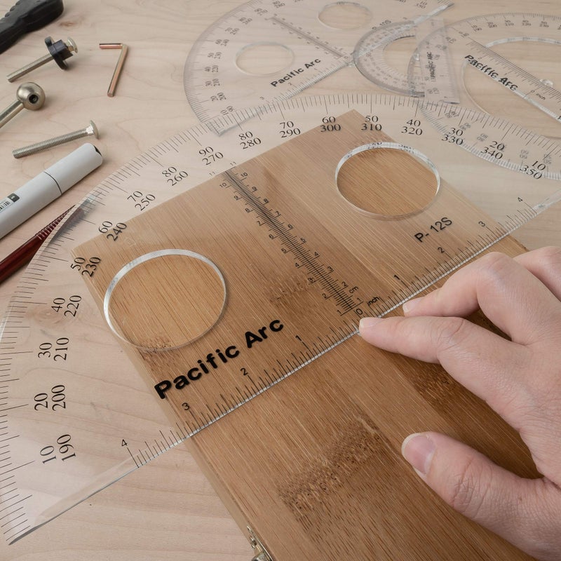 Pacific Arc's 6 Inch Plastic Protractor Clear Ruler - Image 5